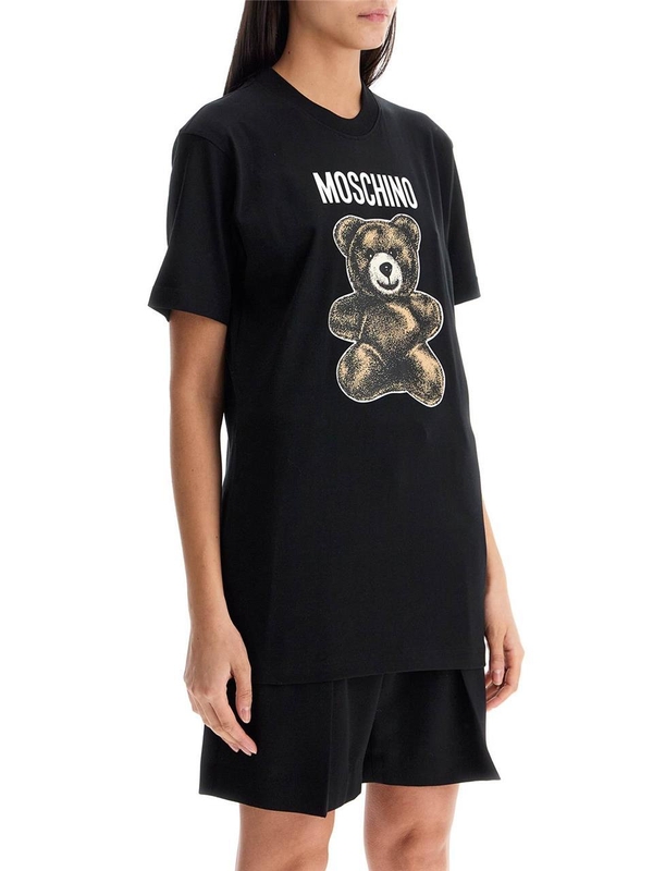 모스키노 SS25 moschino teddy bear print t V0709 0541 MULTI BLACK