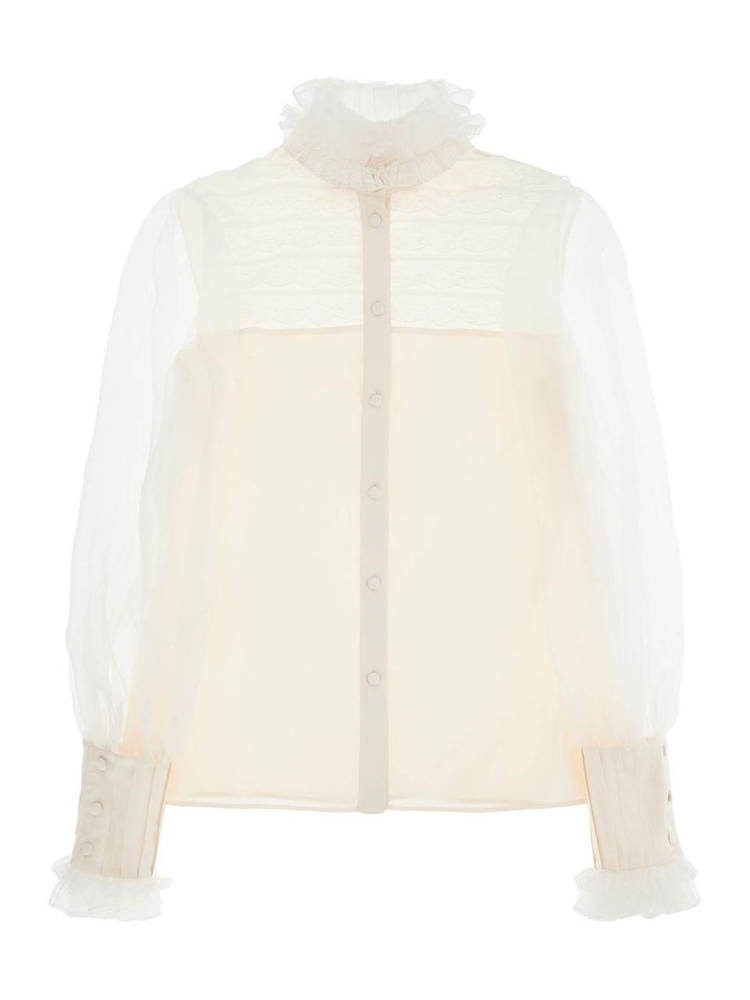 발렌티노 가라바니 SS25 silk blouse with ruffles 6B3AB740924 BETULLA