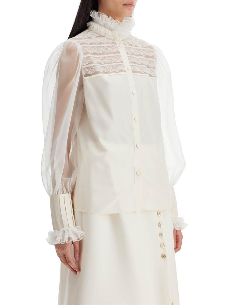 발렌티노 가라바니 SS25 silk blouse with ruffles 6B3AB740924 BETULLA