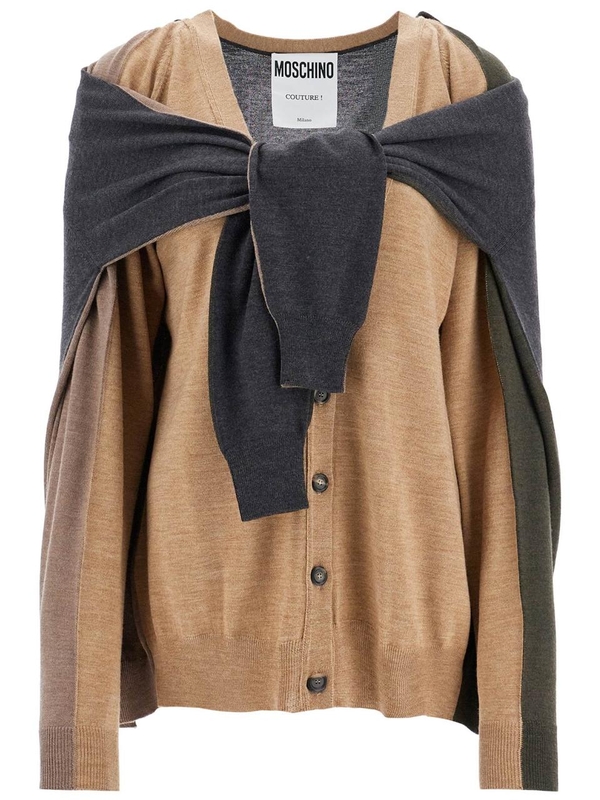 모스키노 FW24 double-sleeved cardigan J0906 5401 MULTI BEIGE  91