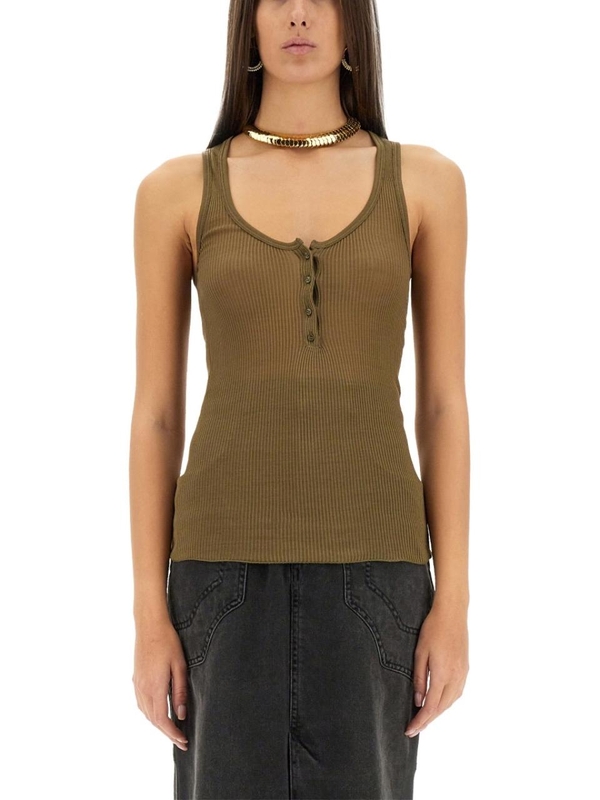 이자벨마랑 SS25 TANK TOP LOUISALI TS0257FA_C1N03I67KI MILITARY GREEN