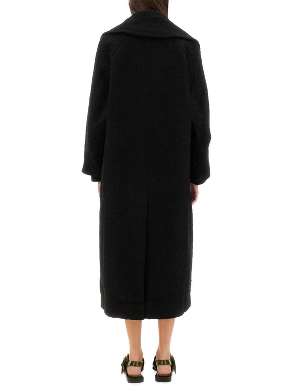 가니 SS25 BOUCLE COAT W0024_099 BLACK