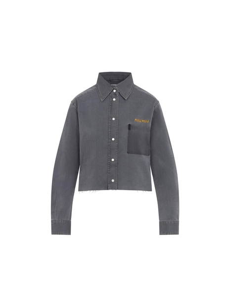 미우미우 SS25 Miu Miu Cotton Shirt GWC122SOOO.15MP Grey