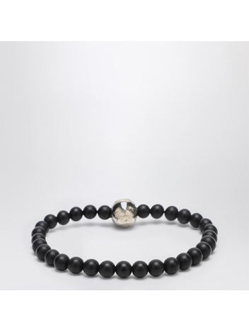 알렉산더 맥퀸 SS25 Alexander McQueen Skull bracelet with black pearls 7069791AAIX Black