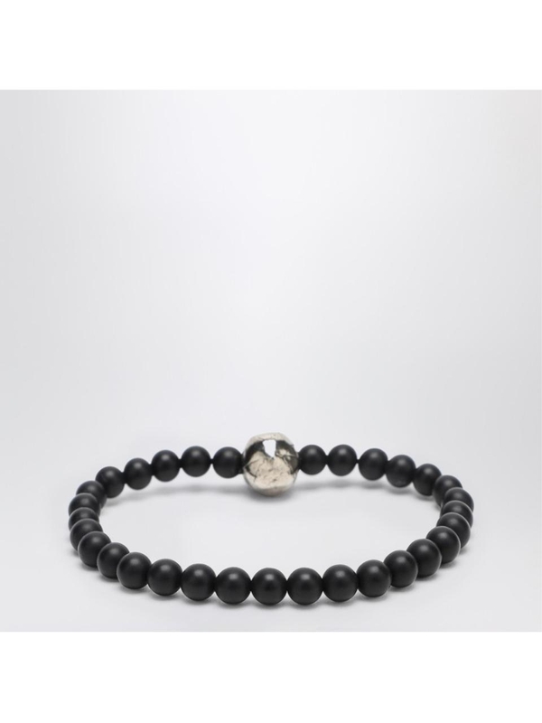 알렉산더 맥퀸 SS25 Alexander McQueen Skull bracelet with black pearls 7069791AAIX Black