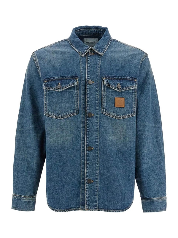 칼하트 SS25 lincoln denim shirt for men I034735 BLUE