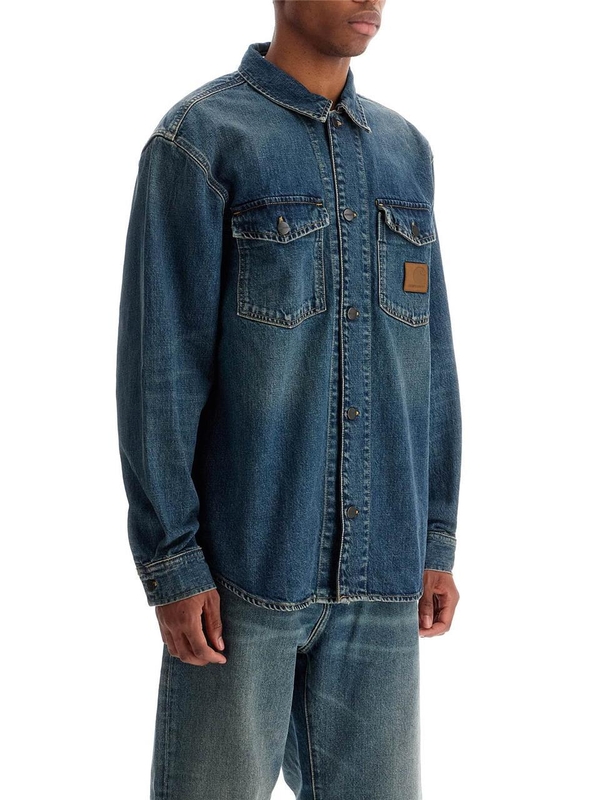 칼하트 SS25 lincoln denim shirt for men I034735 BLUE