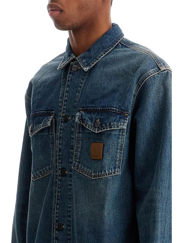 칼하트 SS25 lincoln denim shirt for men I034735 BLUE