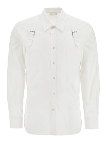 알렉산더 맥퀸 FW24 poplin harness shirt for men 792106 QNAAD OPTICALWHITE