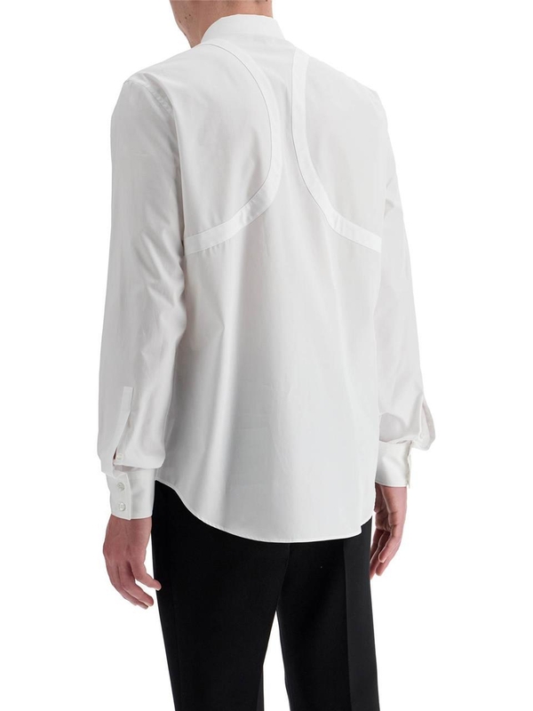 알렉산더 맥퀸 FW24 poplin harness shirt for men 792106 QNAAD OPTICALWHITE