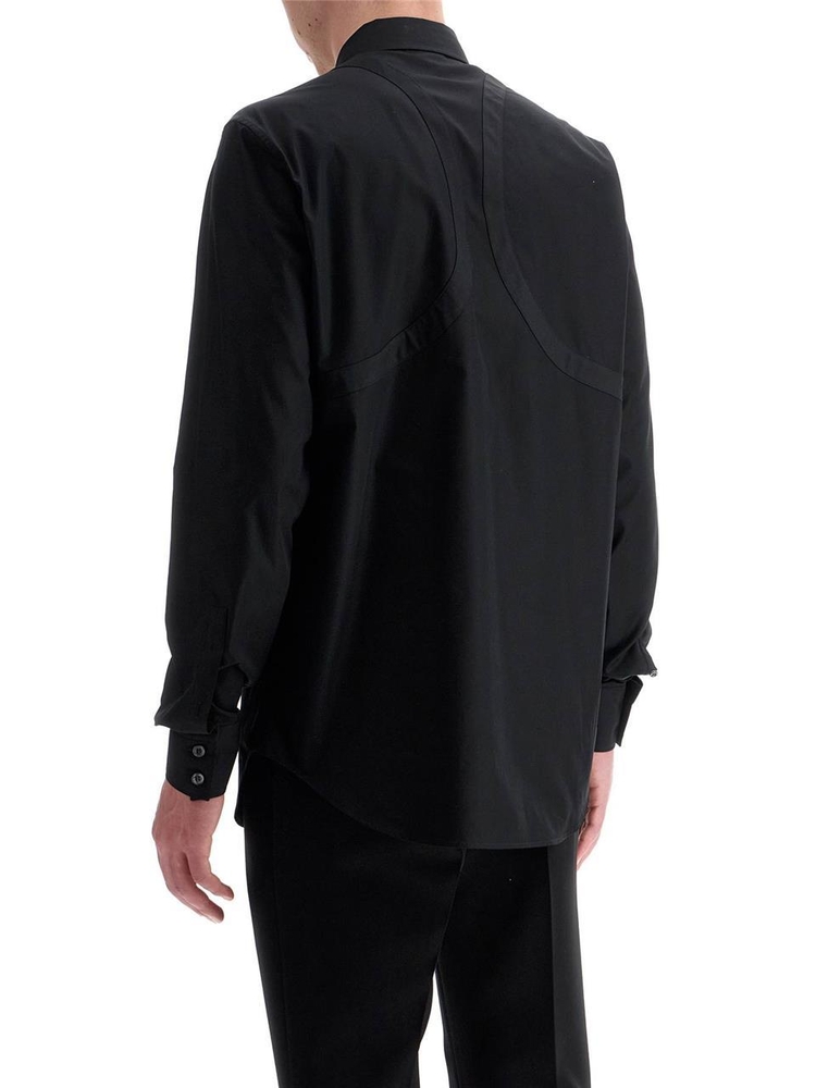 알렉산더 맥퀸 FW24 poplin harness shirt for men 792106 QNAAD BLACK