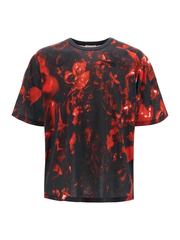 알렉산더 맥퀸 FW24 oversized printed t 794638 QXAA3 BLACK - RED