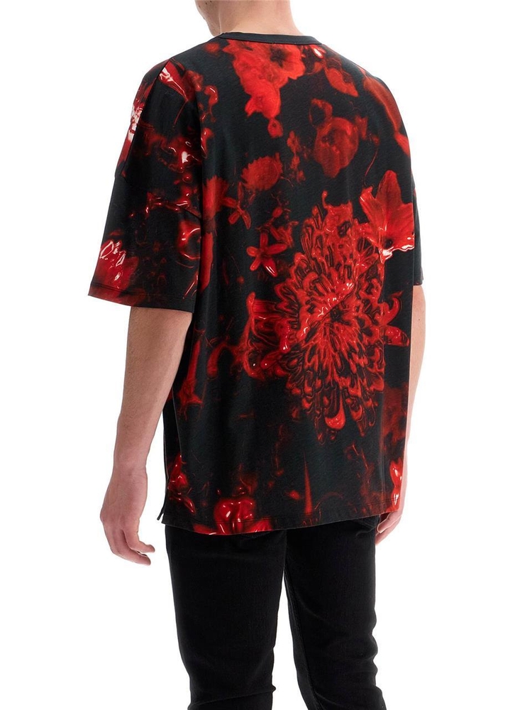 알렉산더 맥퀸 FW24 oversized printed t 794638 QXAA3 BLACK - RED