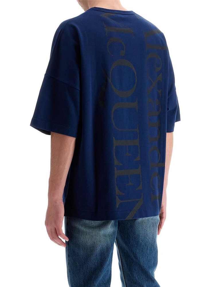 알렉산더 맥퀸 FW24 oversized logo t 759390 QTABR MIDNIGHT BLUE/TONAL