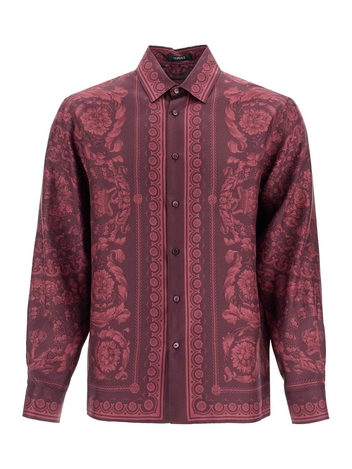 베르사체 SS25 baroque silk shirt 1019438 1A13557 DARK AUBERGINE TONAL