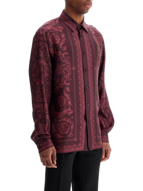 베르사체 SS25 baroque silk shirt 1019438 1A13557 DARK AUBERGINE TONAL