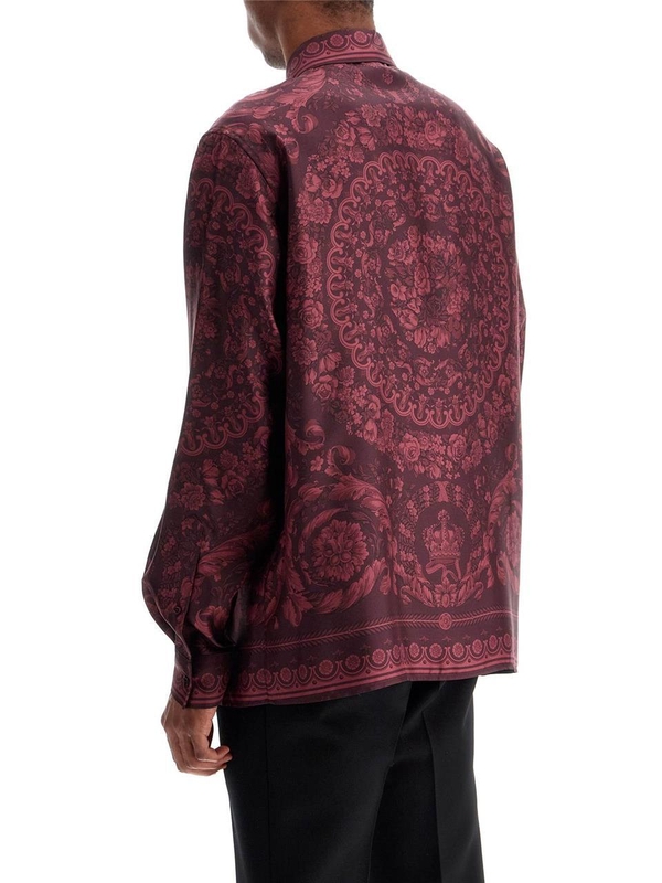 베르사체 SS25 baroque silk shirt 1019438 1A13557 DARK AUBERGINE TONAL