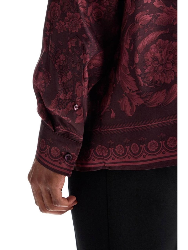 베르사체 SS25 baroque silk shirt 1019438 1A13557 DARK AUBERGINE TONAL