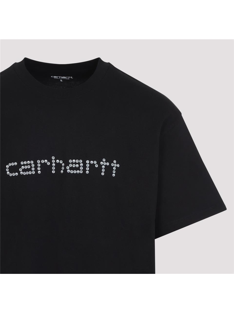 칼하트 SS25 Carhartt Wip Short Sleeves Rivet Script T-Shirt I03439689XX Black