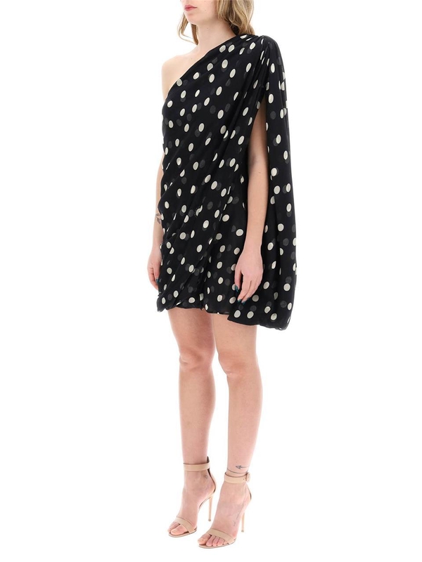 스텔라 매카트니 SS24 silk polka dot mini dress 6A0386 3DS250 BLACK CREAM