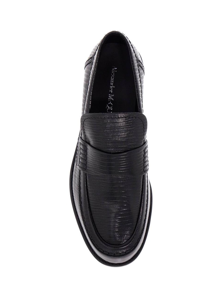 알렉산더 맥퀸 FW24 leather jupiter loafers for 794476 WIFS0 BLACK