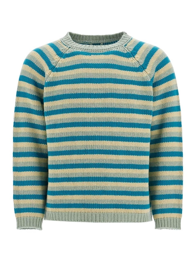 보디 FW24 striped wool pullover sweater MRF24KT011 GREEN MULTI