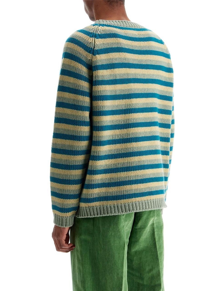 보디 FW24 striped wool pullover sweater MRF24KT011 GREEN MULTI