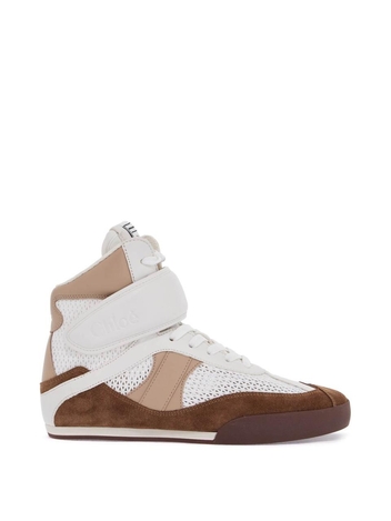 끌로에 SS25 high-top chloe sneakers CHC25S07HPL NATURAL BROWN