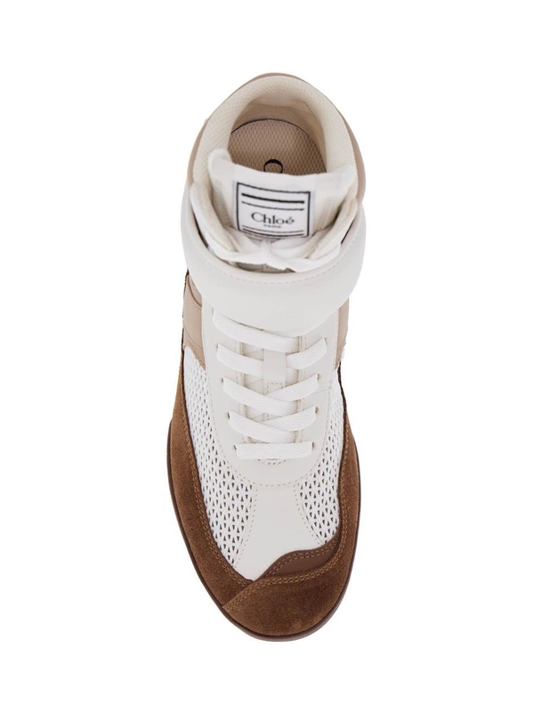 끌로에 SS25 high-top chloe sneakers CHC25S07HPL NATURAL BROWN