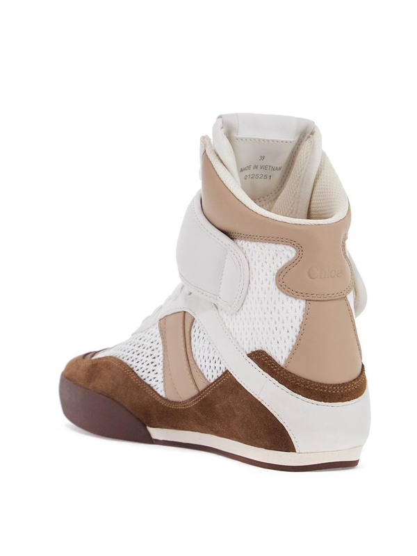 끌로에 SS25 high-top chloe sneakers CHC25S07HPL NATURAL BROWN