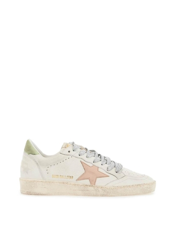 골든구스 SS25 nappa ball star sneakers in GWF00117 F006819 WHITE/MOONLIGHT PINK/NILE GREEN