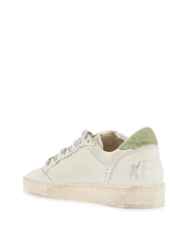 골든구스 SS25 nappa ball star sneakers in GWF00117 F006819 WHITE/MOONLIGHT PINK/NILE GREEN