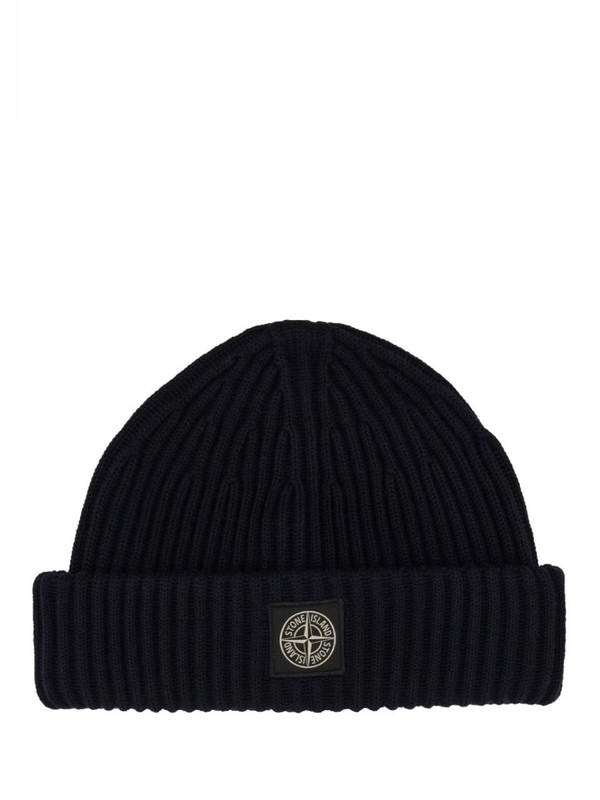 스톤아일랜드 FW24 BEANIE HAT WITH LOGO 8115N22C3_V0020 BLUE