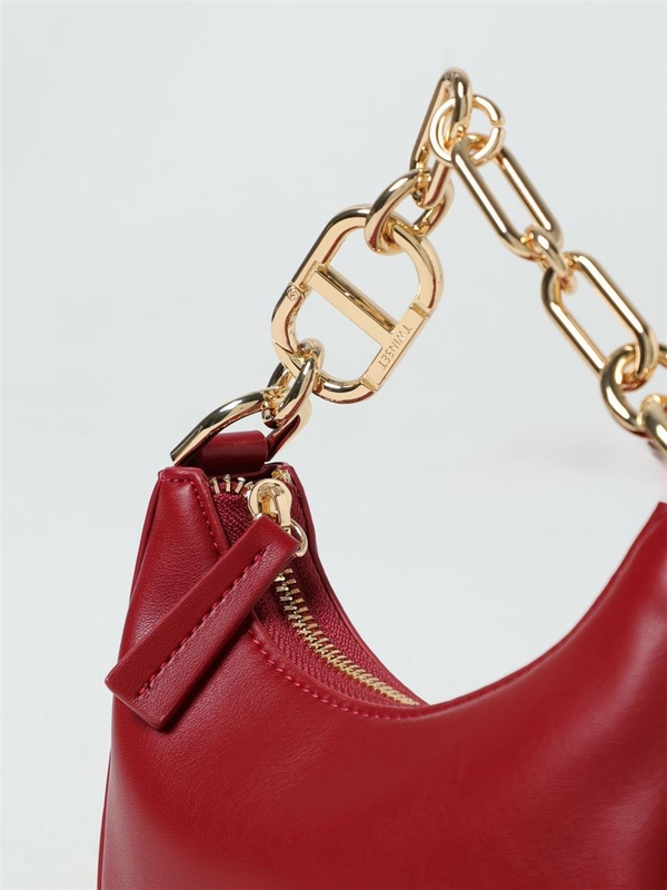 트윈셋 FW24 Mini Croissant Twinset bag in synthetic nappa 242TB7220 11755 Burgundy