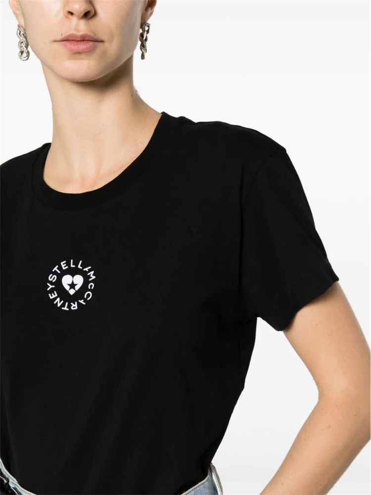 스텔라 매카트니 SS25 ICONIC MINI HEART T-SHIRT 6J0273 3SPY53 Black