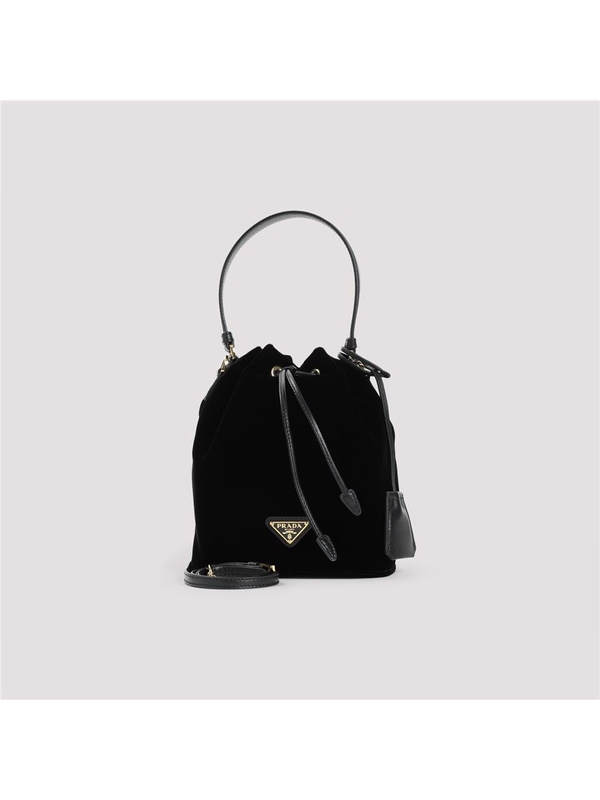 프라다 SS25 Prada Velvet Bucket Bag 1BE067VWOM.2C7Q Black