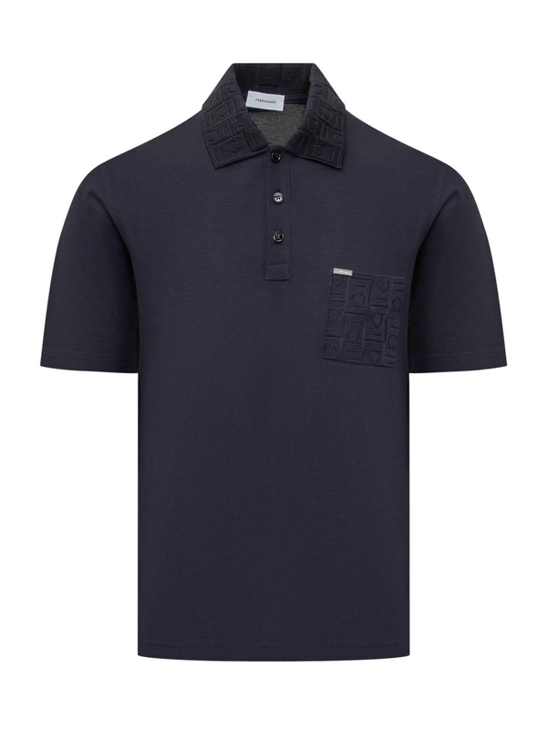 페라가모 SS25 FERRAGAMO Polo 122611 781014 NEW NAVY