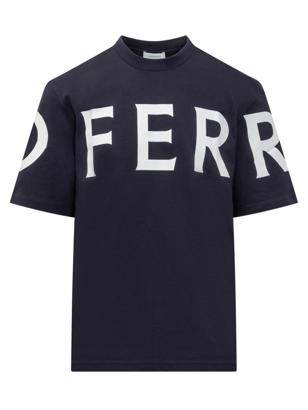 페라가모 SS25 FERRAGAMO T-shirts 122303 771855 NEW NAVY/WHITE