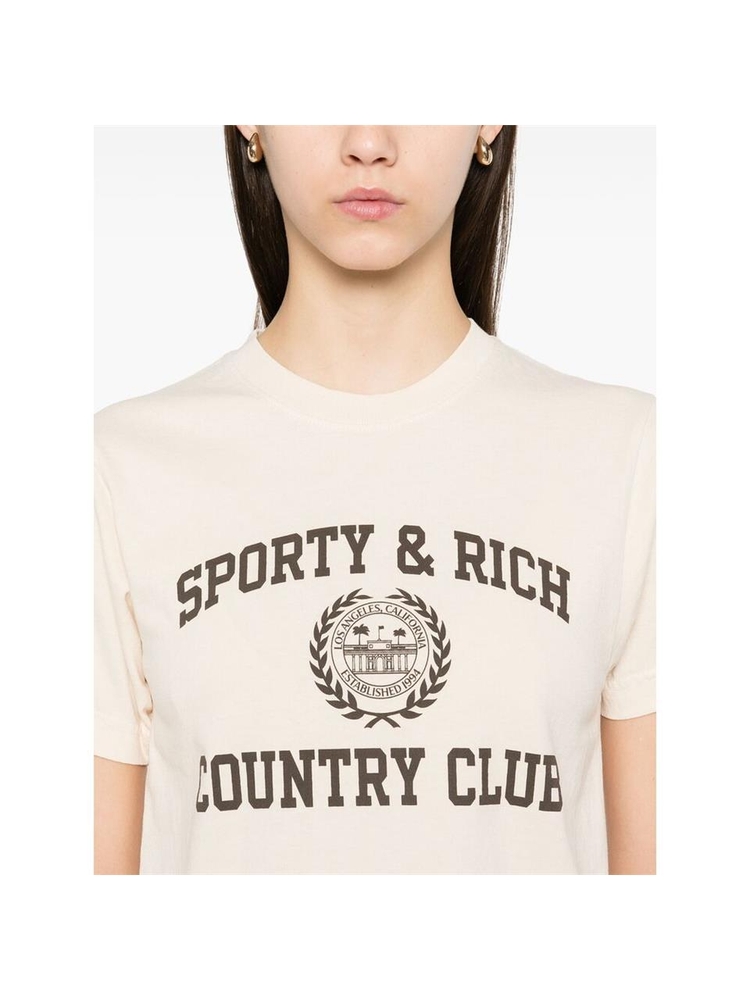 스포티앤리치 FW24 T-shirt Sporty & Rich TO043511218CR  CR/CH NEUTRALS