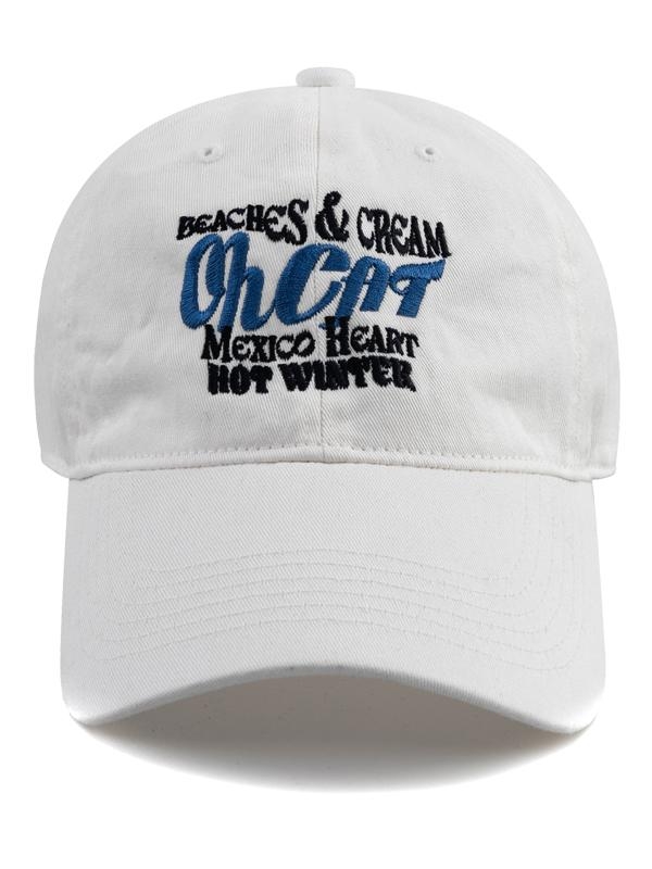 OH CAT BALL CAP-WHITE