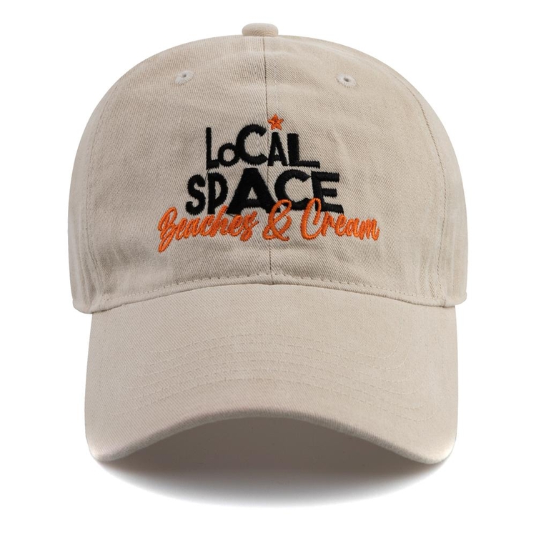 LOCAL SPACE COTTON BALL CAP-LIGHT BEIGE