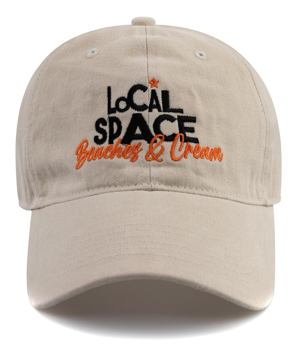 LOCAL SPACE COTTON BALL CAP-LIGHT BEIGE