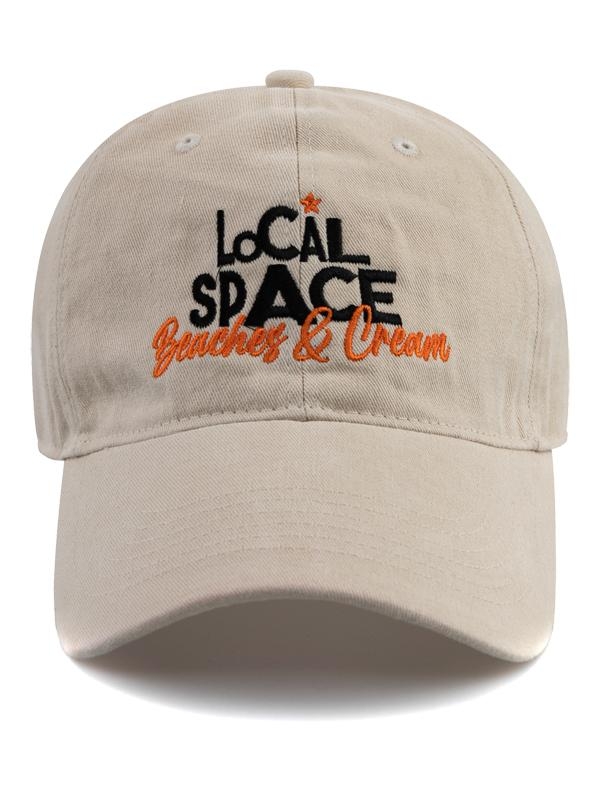 LOCAL SPACE COTTON BALL CAP-LIGHT BEIGE