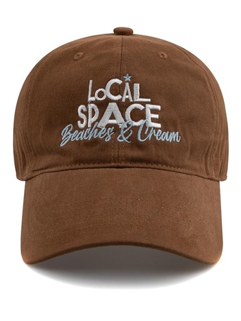 LOCAL SPACE COTTON BALL CAP-BEIGE