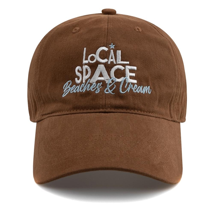 LOCAL SPACE COTTON BALL CAP-BEIGE