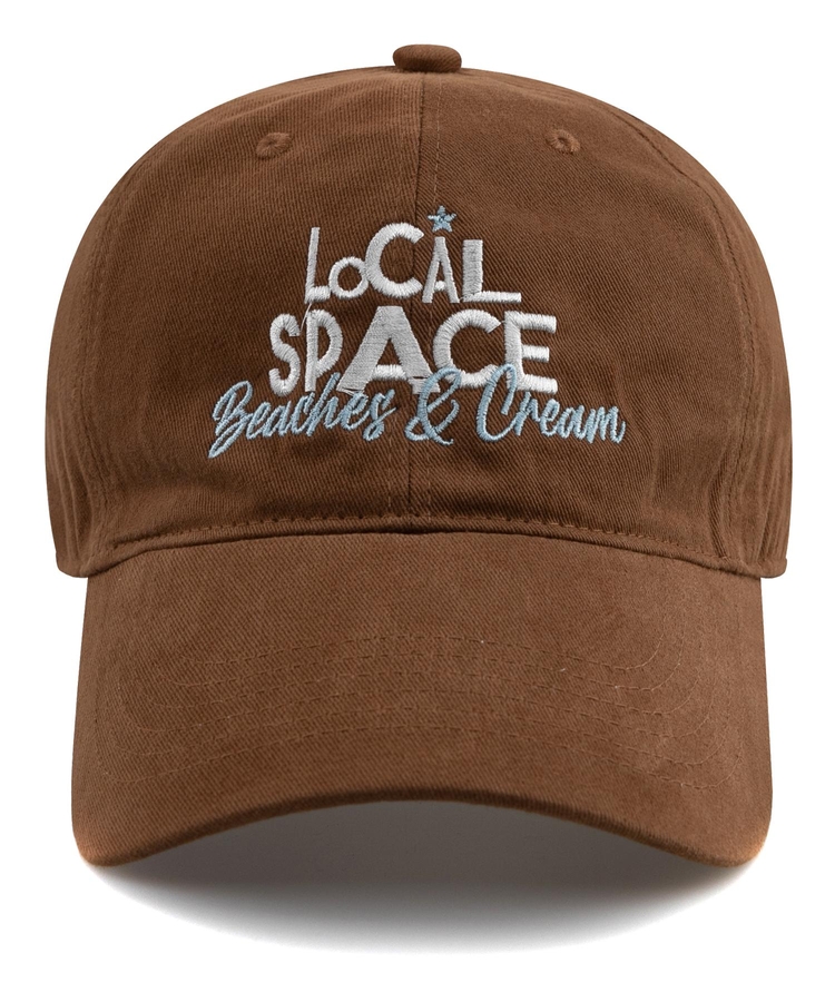 LOCAL SPACE COTTON BALL CAP-BEIGE