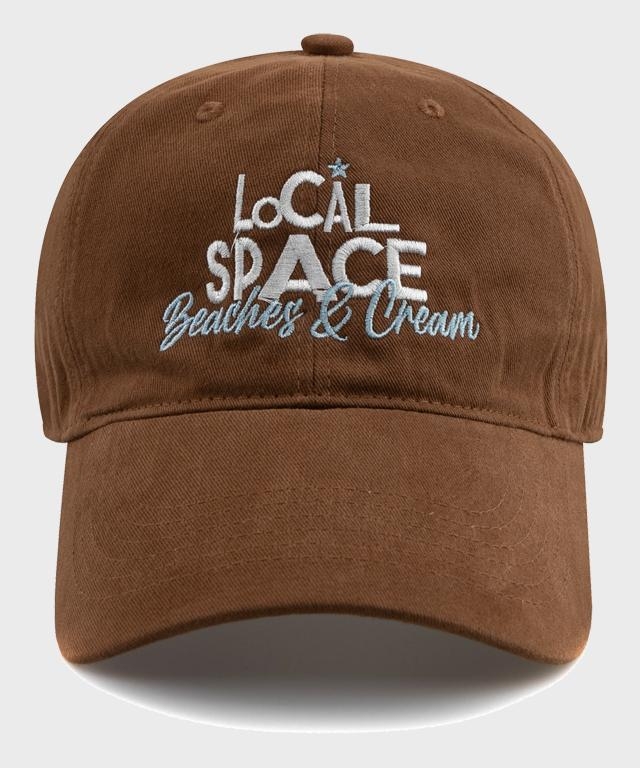 LOCAL SPACE COTTON BALL CAP-BEIGE