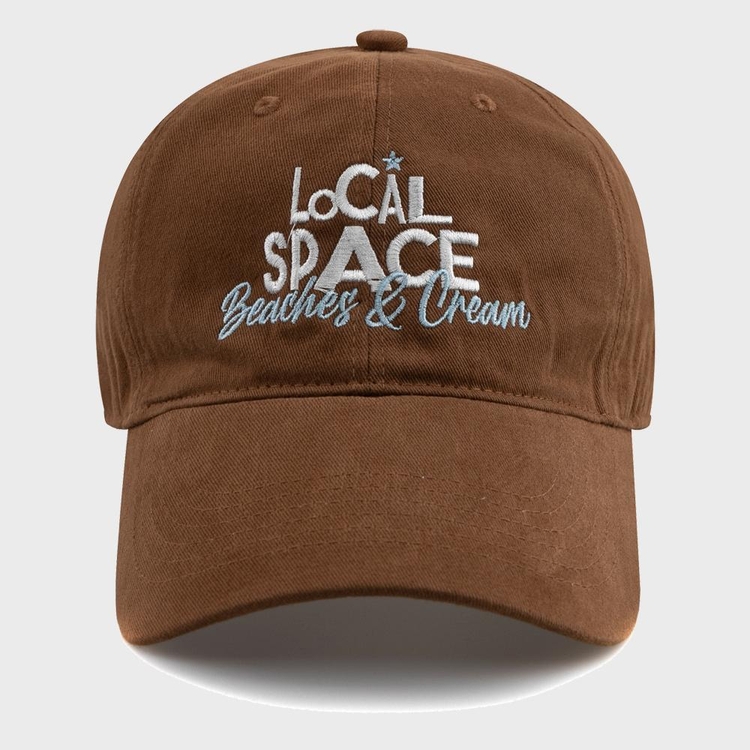 LOCAL SPACE COTTON BALL CAP-BEIGE