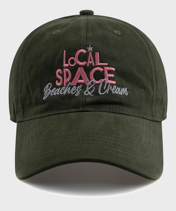 LOCAL SPACE COTTON BALL CAP-KHAKI