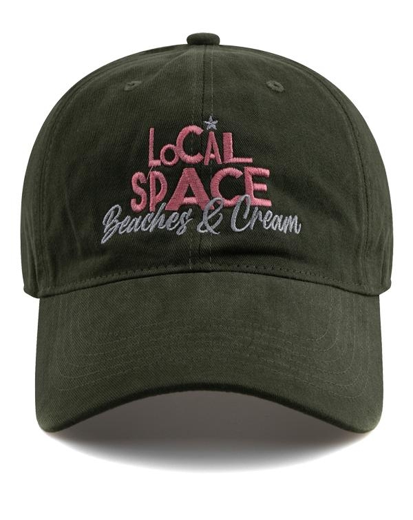 LOCAL SPACE COTTON BALL CAP-KHAKI